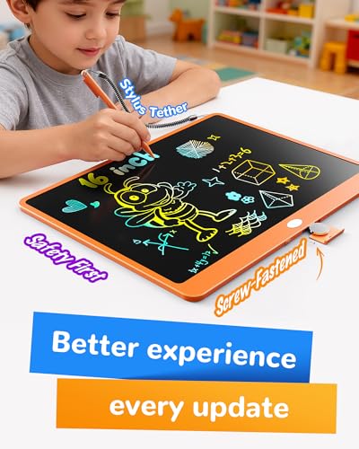 Image of KOKODI LCD Writing Tablet, 16 Inch Colorful Toddler Doodle Board Drawing Tablet, Erasable Reusable Electronic Drawing Pads, Educational and Learning Toy for 3-6 Years Old Boy and Girls(Orange)