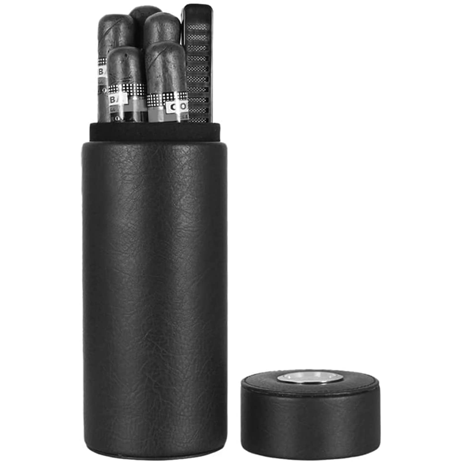 ZUMAHA Humidor Scatola Scatola per sigari Portatile e Leggera, portasigari Foderato in Cedro, Tubo per sigari da Viaggio con igrometro, umidificatore per 3-5 sigari Personalizzato