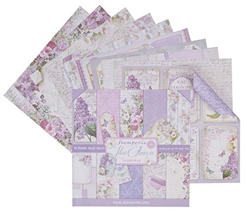 Stamperia SBBL21 Bloc de Papel (10 Hojas, Doble Cara), Color Lila, Multicolor, 30 x 30