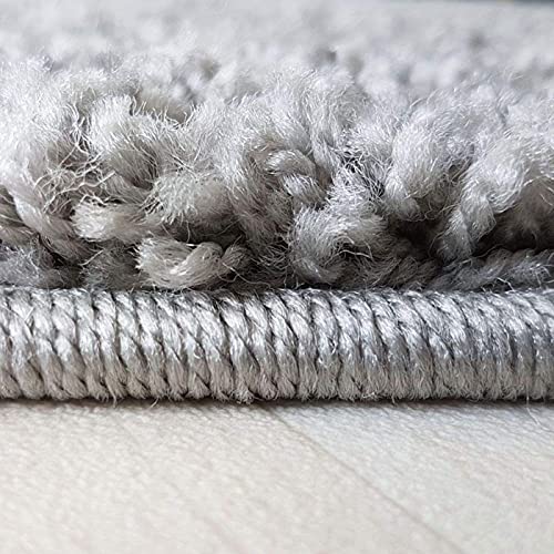 LG TRADERS LIMITED EXTRA THICK HEAVY PILE SOFT LUXURIOUS SHAGGY MODERN AREA BEDROOM HALL RUG RUNNER MAT (Light Grey, 120 x 170 cm)