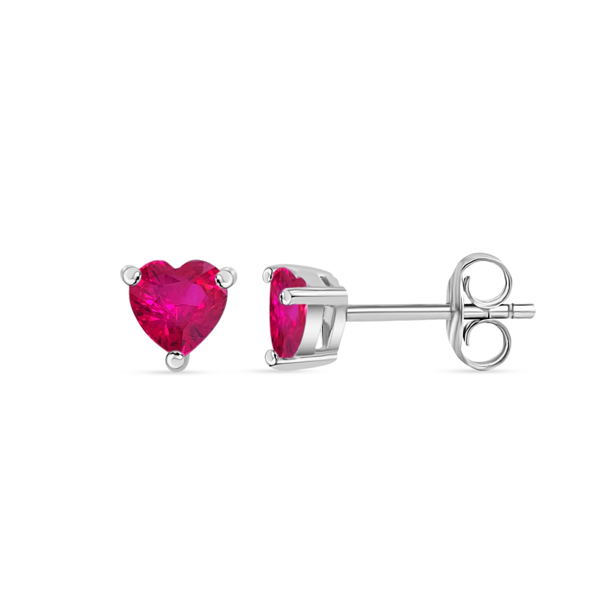 Ornate Jewels 925 Silver Heart Shape Red Ruby Stud Earrings for Women and Girls Birthday Gifts (B09QXD39KY) Amazon Price History, Amazon Price Tracker