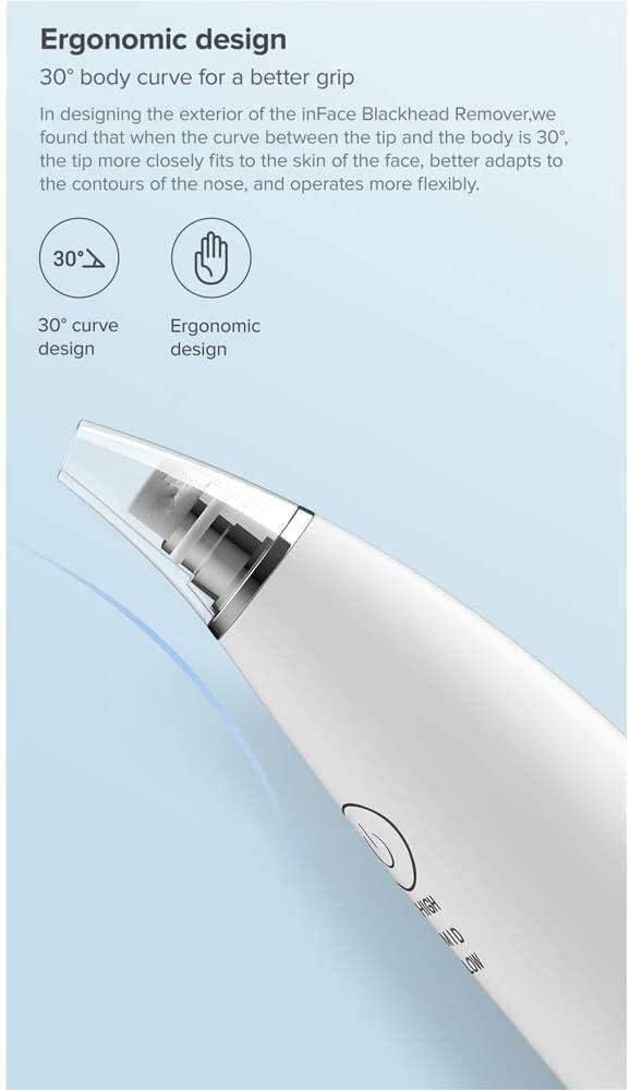 Aspiratore Punti Neri Aspira Pori - Estrattore Acne Comedoni Punti Bianchi Strumento Esfoliante Macchina for la Rimozione Bellezza con 3 Potenze di Aspirazione Regolabili e 4 Sonde di Ricambio