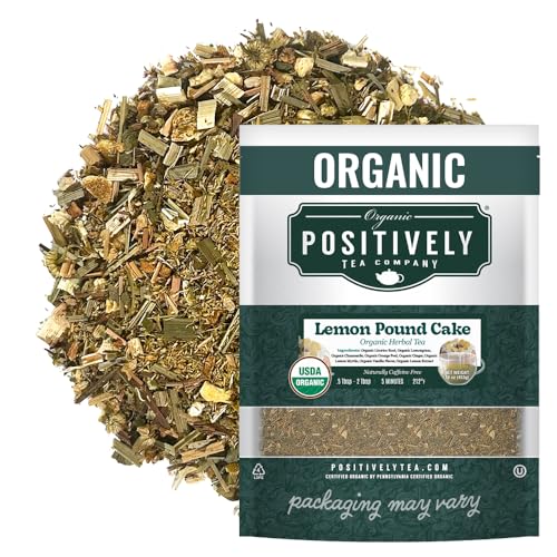 Image of Organic Positively Tea Company, Lemon Pound Cake, Herbal Tea, Loose Leaf, 16 Ounce