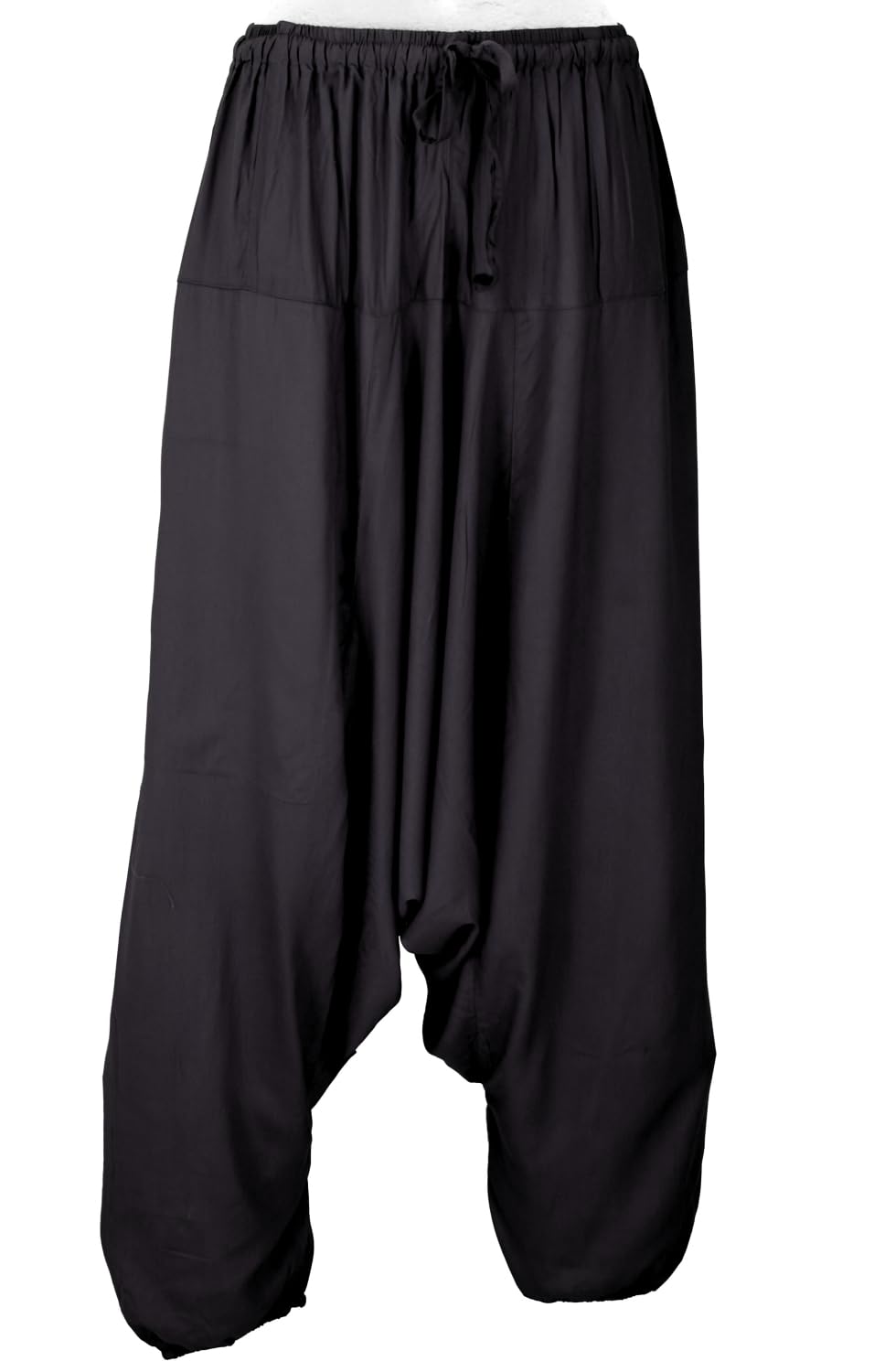 Pantaloni Harem Aladdin In Cotone – GURU-SHOP, Taglia Unica 36-44, Vita Elastica, Nero