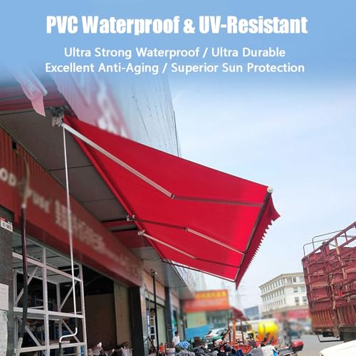 Auvent de remplacement rétractable 4.5x3m en polyester PVC imperméable - 5