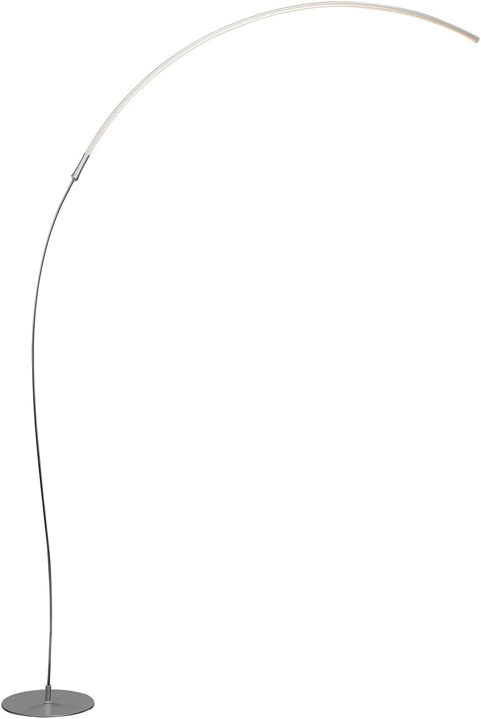 LED Floor Lamp, WAYKING Modern Dimmable Arched Standing Lamp, Warm White Energy Efficient Light for Living Room, Bedroom, Study Room, Office - Sliver