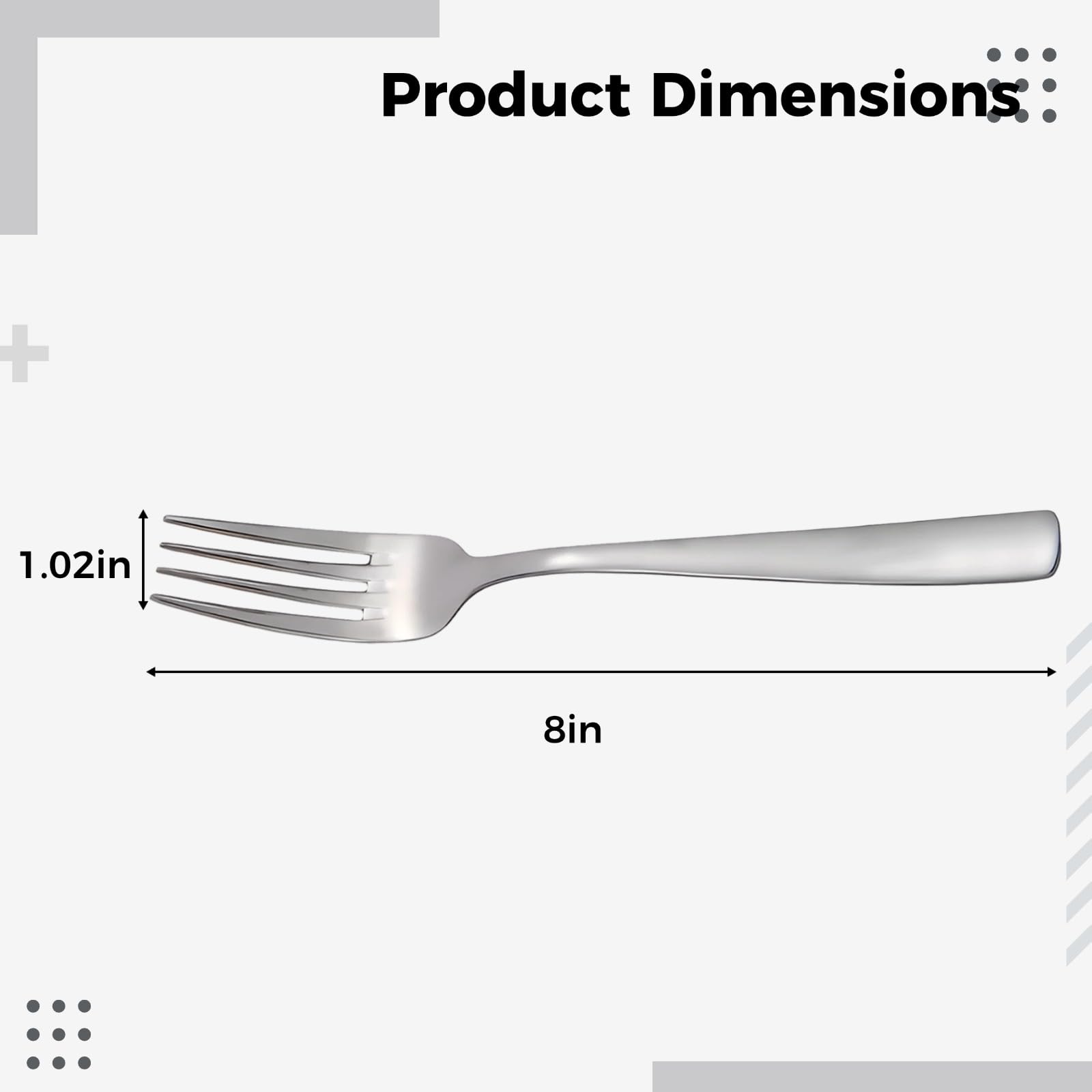 Fourchettes de table en acier inoxydable, lot de 12, 8 pouces, finition miroir, résistantes à la rouille, couverts argentés pour la maison, le restaurant, les repas quotidiens et les réceptions