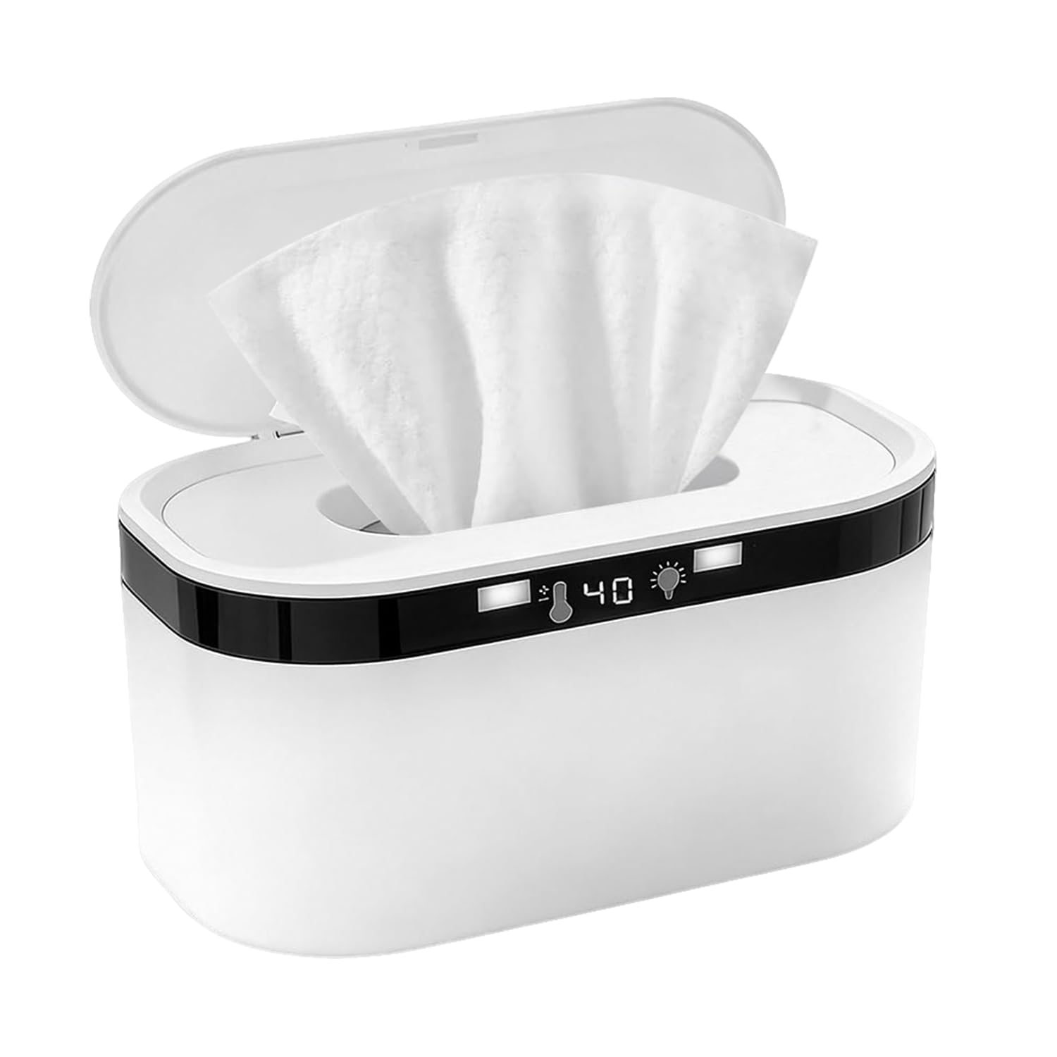 Chauffe-lingettes humides pour bébé - 3 niveaux de chauffage et température constante - 10 W - USB - Avec veilleuse LED - Chauffage rapide 8 à 10 minutes - Grande capacité - Pour la maison et les