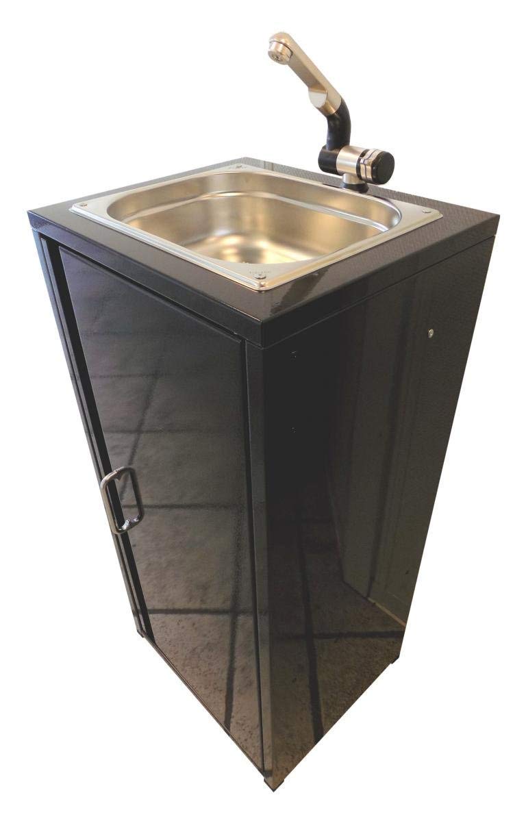 TMM Mobile Sink/Wash Basin Black with Accessories/Sink for Shop Stand Camping