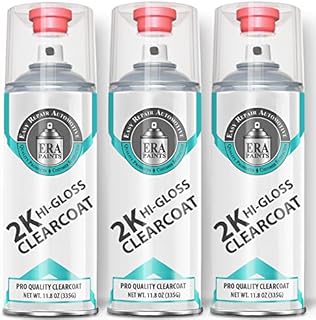 ERA Paints 2K High Gloss Clear Coat Spray/Aerosol Can – Professional Quality & Finish - Easy to Use – Best Value (3 pack)