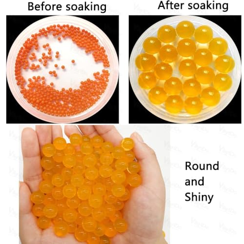 Image of VikriDA 20,000 Gel Blaster Refill Ammo (Pack of 2) | 7-8mm Non-Toxic Orange Water Beads for Gel Guns - Safe for Adults 15+