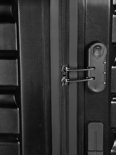 Image of Teakwood Unisex Trolley Bag for Travel, Hard Cabin Trolley Suitcase Bag, Numver Lock System 360 Degree 8 Rotating Wheels | Set of 3 (55, 65, 76 CM, Black)