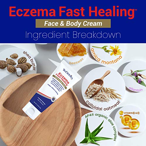 Image of TriDerma Fast Healing Eczema Cream for Adults, FSA Eligible, Colloidal Oats, AP4 Aloe Vera Gel, Vitamins, Eczema Relief Cream for Face & Body Itchy Skin & Rashes, No Cortisone or Fragrance - 4.2oz