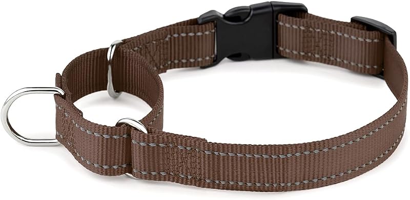 Coleira Martingale para Cães PLUTUS PET com Fecho de Engate Rápido, Chocolate, M