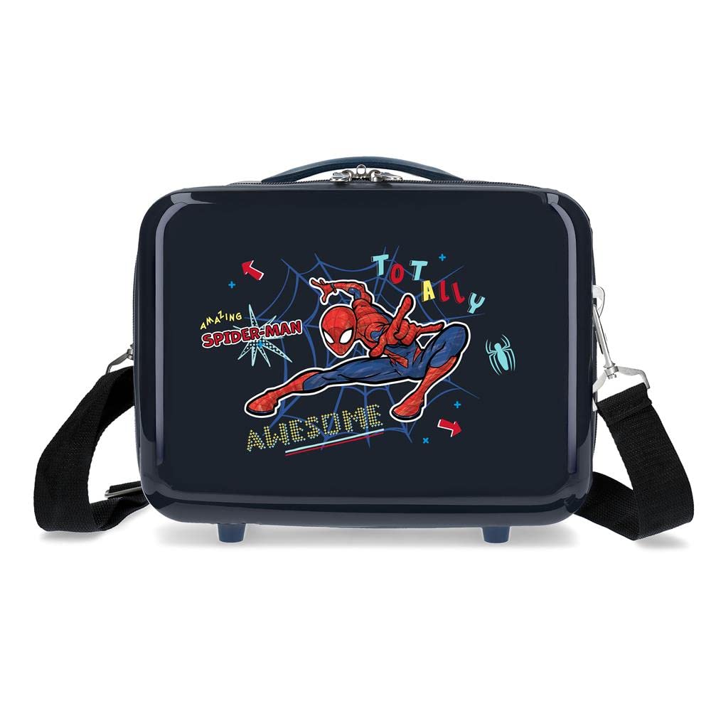 Marvel Spiderman Totally awesome Adaptable Toiletry Bag with Blue Shoulder Strap 29x21x15 cms Rigid ABS 9.14L 0.6 kgs