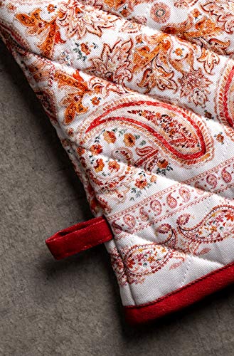Maison D' Hermine Cooking Gloves 100% Cotton Easter Oven Mitt (7.5''''X13'''') With Hanging Loop, Heat Resistant For Bbq, Cooking, Baking, Grilling & Microwave Barbeque, Orient Thanksgiving/Christmas #TOP2
