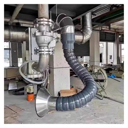 Flexible Exhaust Arm for Dust Collection - Articulated Industrial Suction Arm for Workshop Fume Hood - 2m Length, 45mm Diameter