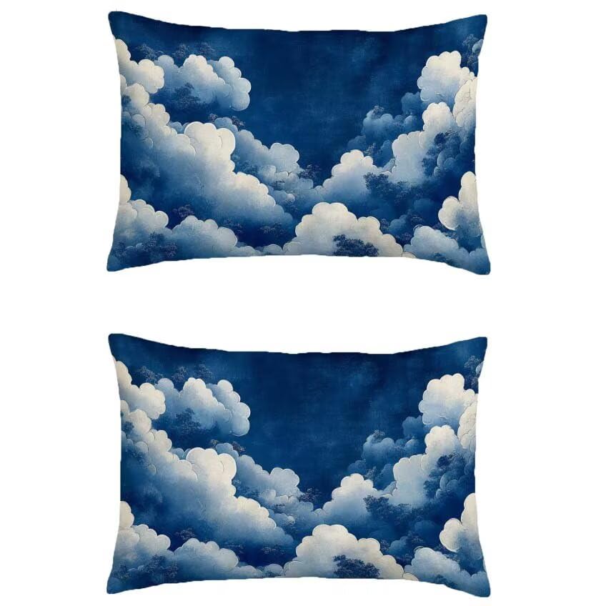 Housse de coussin bleu marine 60x90 cm imperméable pour déco de salon de jardin