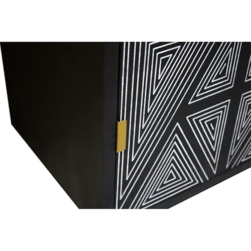 Furniture Of America Kanan Art Deco Solid Wood Sliding Door Buffet In Black #TOP3