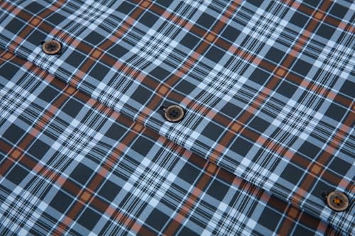 Alex Vando Mens Button Down Shirts Wrinkle Free 4-Way Stretch Print Business Casual Shirt