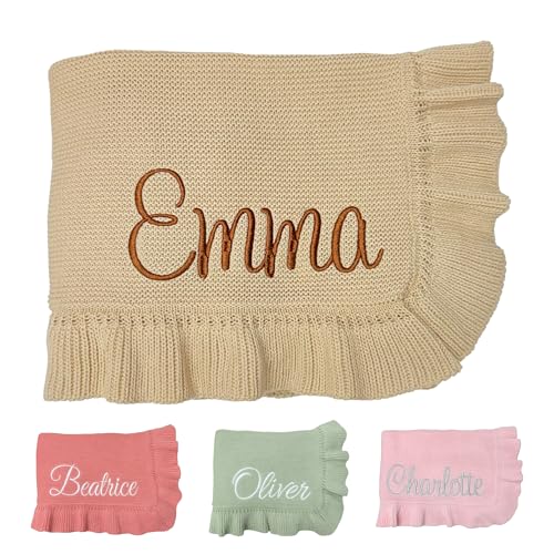 HuitzilAM Knit – 30x40in Personalized Baby Blanket for Newborn Girl