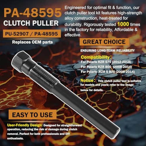 Image of 4-Piece Clutch Puller Tool Kit - Includes Primary Drive Clutch Pullers for Polaris Models 1985-2024: Fits Ranger, RZR, Sportsman, General, Scrambler - OEM # 2870506, PA-48595, 2872085, PU-52422