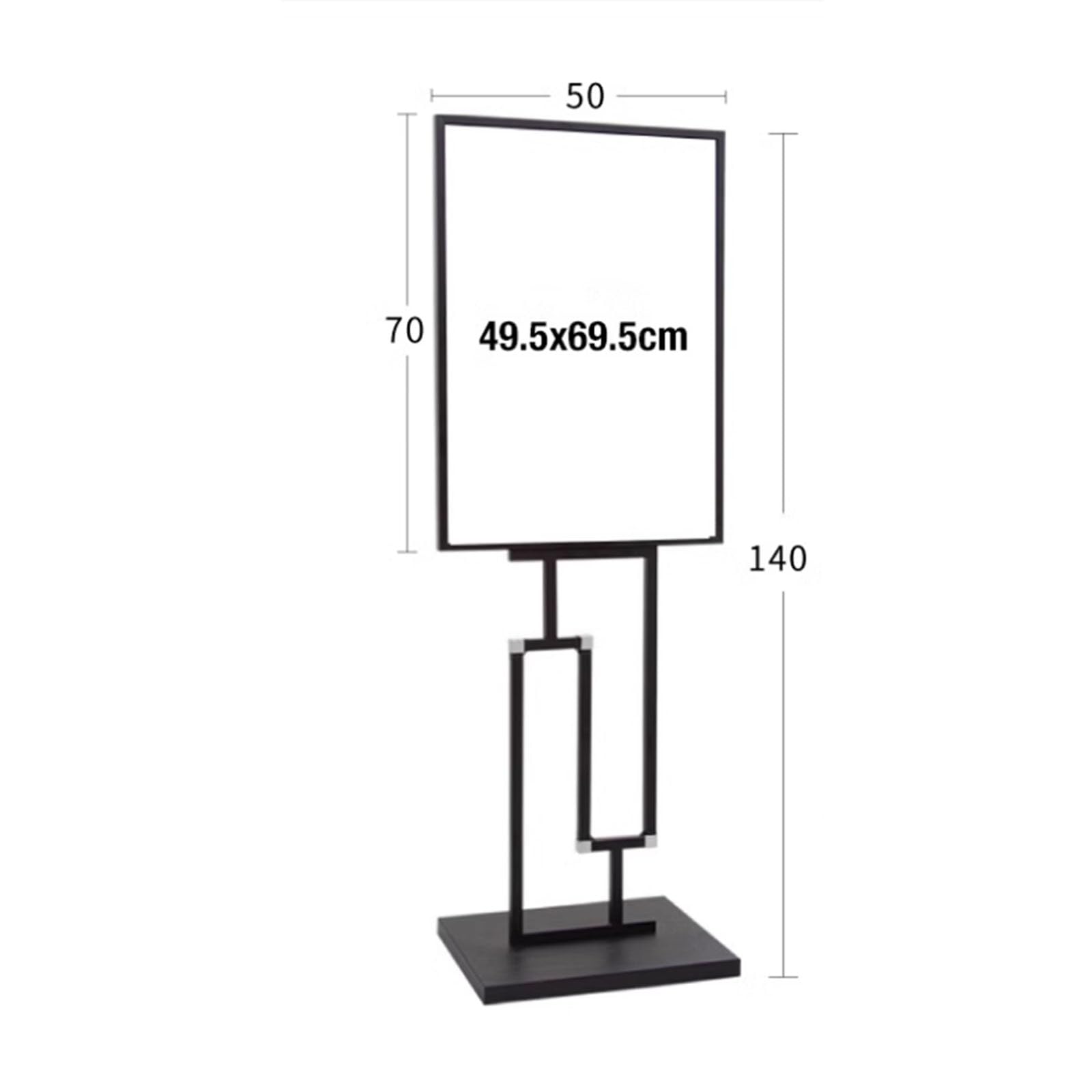 Genérico Soporte de Suelo Resistente con Base de Hierro Fundido: Soporte Robusto para menús, anuncios, avisos y expositores de Venta. Expositor de señalización Negro.