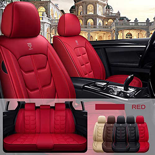Zilituer Car Seat Covers for Chevrolet Blazer 2005-2023,PU Leather Waterproof Cushion Cover,Vehicle Interior Accessories (Full Set) Red
