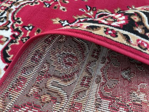 Image of TTC THREAD & TEXTURE CARPET Traditional Comfort: Power-Loomed Carpets for Living Room- Every Space Area Rug Color Red Size 8x11 Feet (240x320cm)