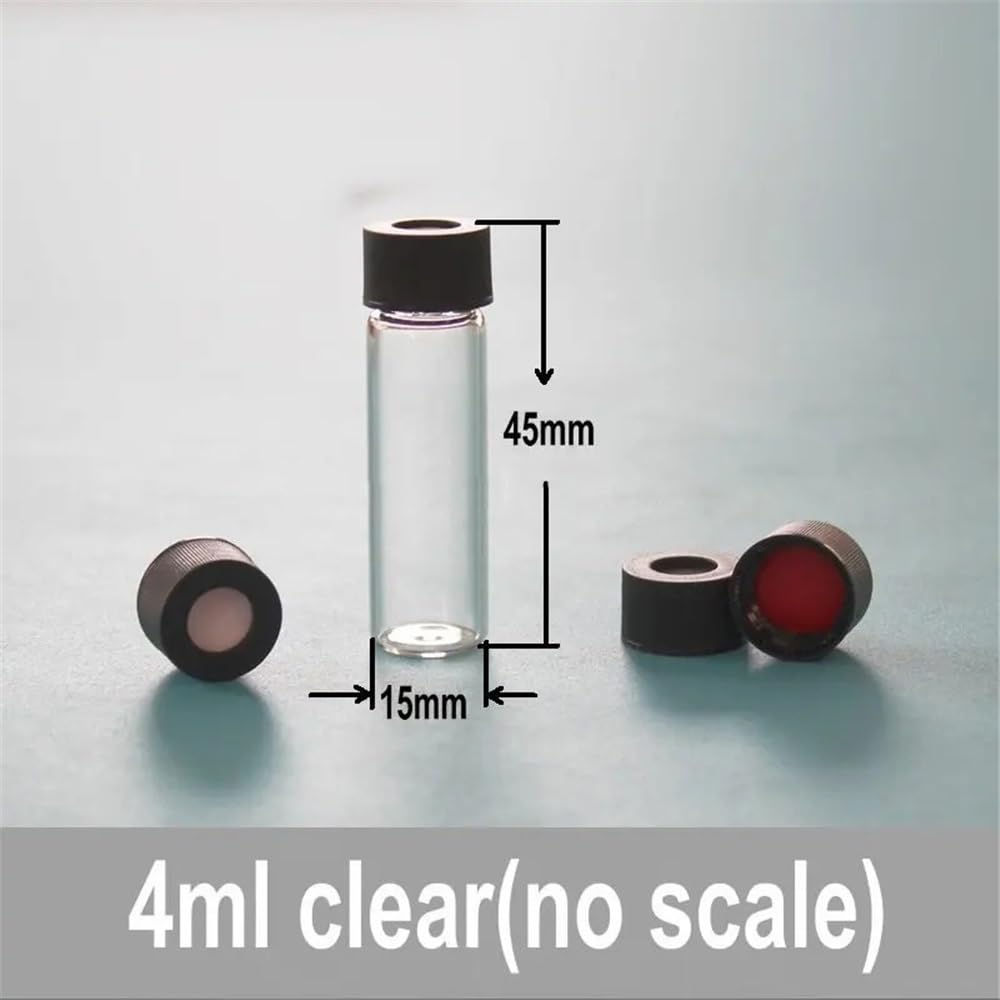 Equipos y suministros de laboratorio 100 viales transparentes/marrones con tapón de rosca, botella análisis automático capacidad 2 ml y 4