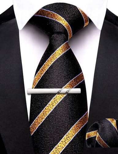 Image of Barry.Wang Boys Ties School Pre-Tied Kids Necktie Handkerchief Clip Set Uniforms Child Ties for 8-14 Years Wedding Party