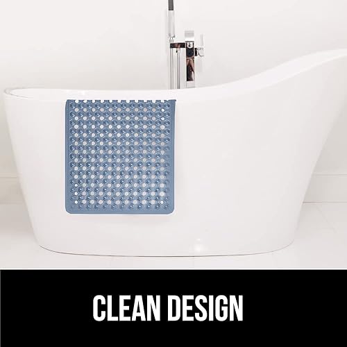 Vista 257 de Gorilla Grip - Alfombra de baño, ducha y bañera patentada, lavable a máquina, anti-bacteriana, sin BPA, látex, sin ftalatos, cuadrada, con agujeros