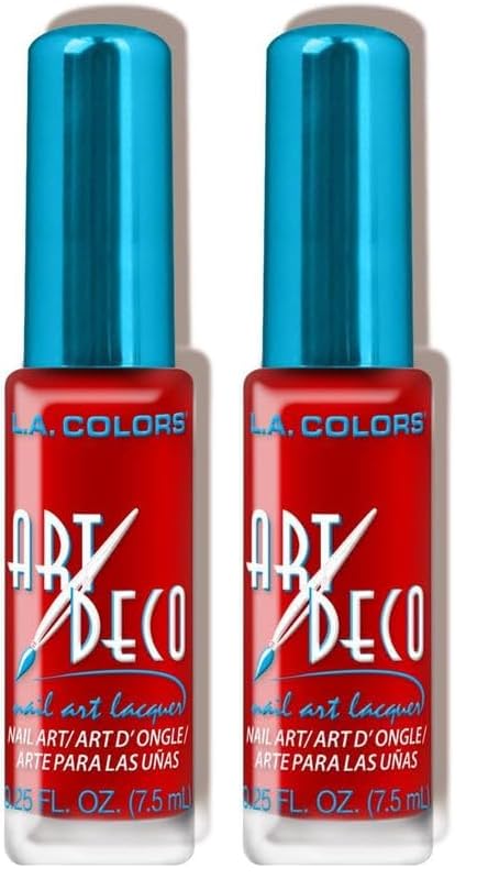 L A Colors Art Deco Nail Polish Red 0 25 Fluid Ounce Pack of 2