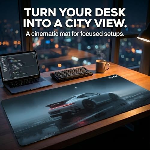Image of AILKIN Large Gaming Mouse Pad for pc & Laptop, Extended Desk Mat [58x27cm] with Sports Car Design, Non-Slip Mouse Pad for Wireless Mouse, Keyboard & Desk Accessories