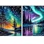 Pittura Ad Olio Per Numeri Hongyrjy: Paesaggio Aurora Boreale 40x50 Cm, Kit Completo Con Colori E Pennelli, Attività Creativa Fai Da Te Per Adulti