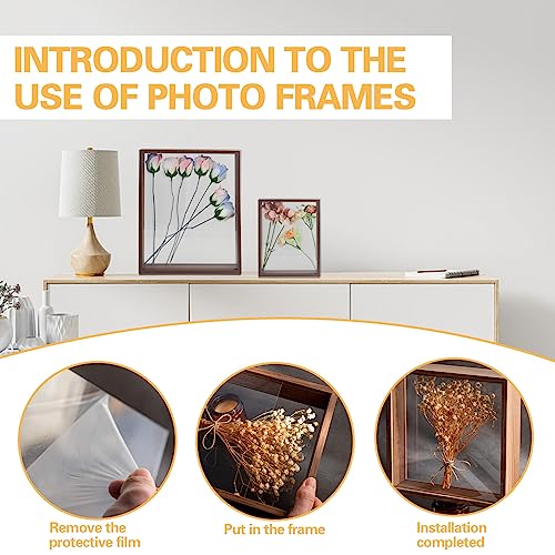 4 pcs Deep Shadow Box Frame, Double Glass Shadow Boxes Display Cases, Wooden Dried Flower Frame - Image 3