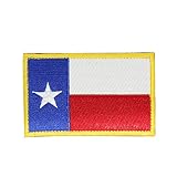 BirchRiver 3”x 2” Texas State Flag Patch- Embroidered Emblem Tactical Backpack Bag - Backing: Hook a