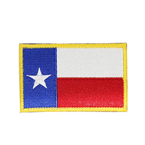 BirchRiver 3”x 2” Texas State Flag Patch- Embroidered Emblem Tactical Backpack Bag - Backing: Hook and Loop