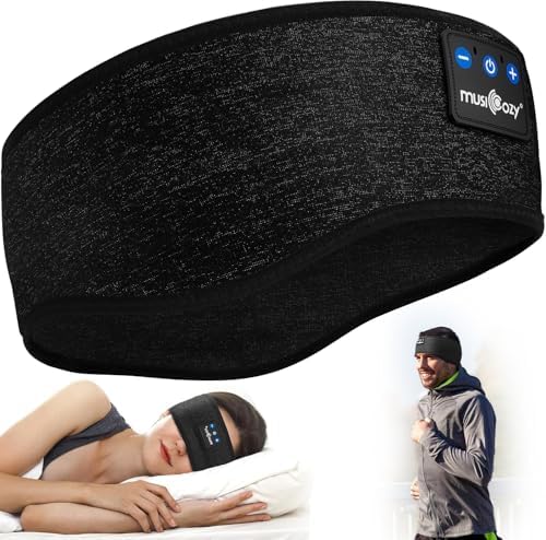 MUSICOZY Sleep Headphones, Comfortable Headband Headphones for Side Sleepers - Blue...