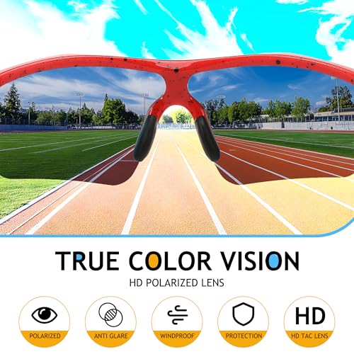 Image of FEISEDY Kids Polarized Sports Sunglasses, TR90 UV400 Baseball Cycling
