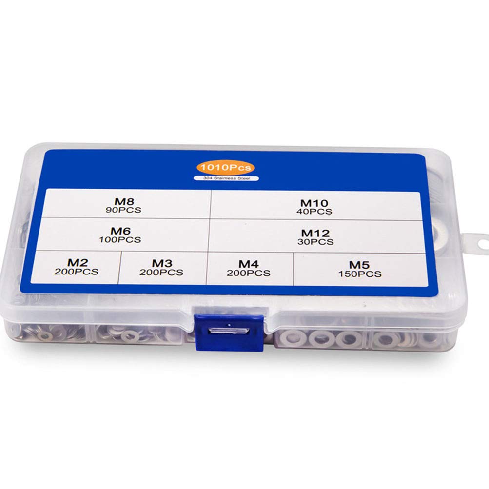Kit de Rondelles Plates en Acier Inoxydable 1010 Pièces