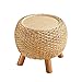 DYPXG Petit Repose-Pieds Ottoman,Pouf Repose-Pieds Rond,tabourets Bas en rotin Domestique pour Remplacement de Chaussures - Tabouret avec 4 Pieds en Bois pour Salon