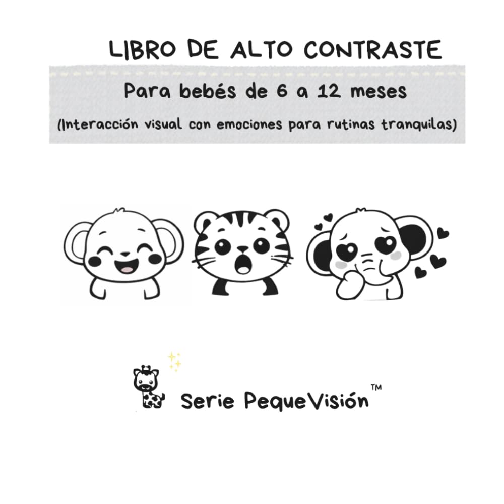 Libro interactivo visual con texto: bebés de 6 a 12 meses ( para rutinas tranquilas) (PequeVisión Studio - Estimulación visual del bebé)