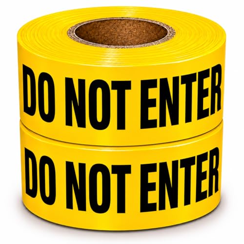 ATERET Premium Caution Do Not Enter Tape 2-Pack, 3 inch x 1000 feet, Hazard Safety Tape for Danger/Hazardous Area, Ideal for Halloween Decorations, Parties, Work-Sites