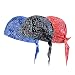 Produktbild Vertvie 3 Stück Kopftuch Atmungsaktiv Sports Bandana Cap Bikertuch Bandanas Hat Radfahren Mütze Herren Damen (One Size, Blau + Schwarz + Rotdruck)
