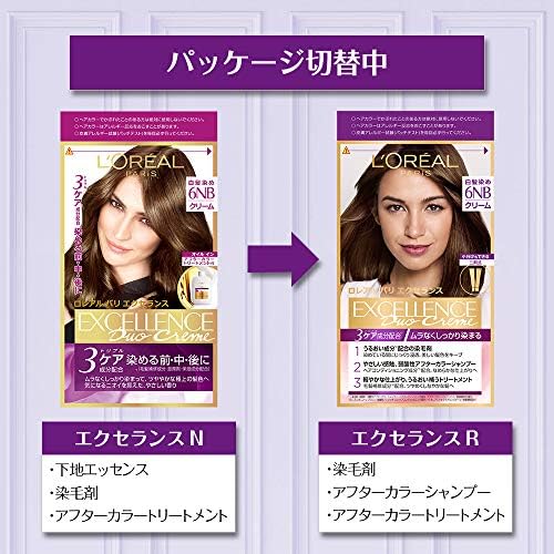 Amazon L Oreal Paris ロレアルパリ エクセランス R クリームタイプ ケア成分配合 白髪染め 単品 6nb やや明るい自然な栗色 下地エッセンス 12ml 1剤 48g 2剤 48g トリートメント 40g L Oreal Paris ロレアルパリ 白髪染め 通販