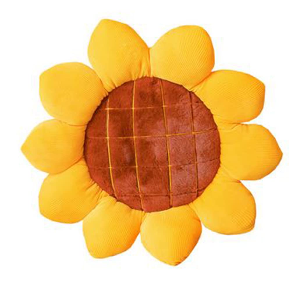 OUKEYI Cojín de suelo con forma de flor de 19.6 pulgadas, bonito cojín de asiento de girasol, cojín de gran tamaño para cama, coche, sofá, silla, sofá u oficina (50 cm)