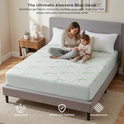 Image of AYKA Combo Pack Waterproof Mattress Protector & 2 Pillow Protectors | Queen 78x60 Inch | 100% Waterproof Aloevera Bed Protector | Breathable, Noiseless Mattress & Pillow Covers | White