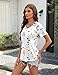 AKEWEI Womens Summer Tops V Neck Floral Short Sleeve Shirts Pleated Spring Clothes 2025
