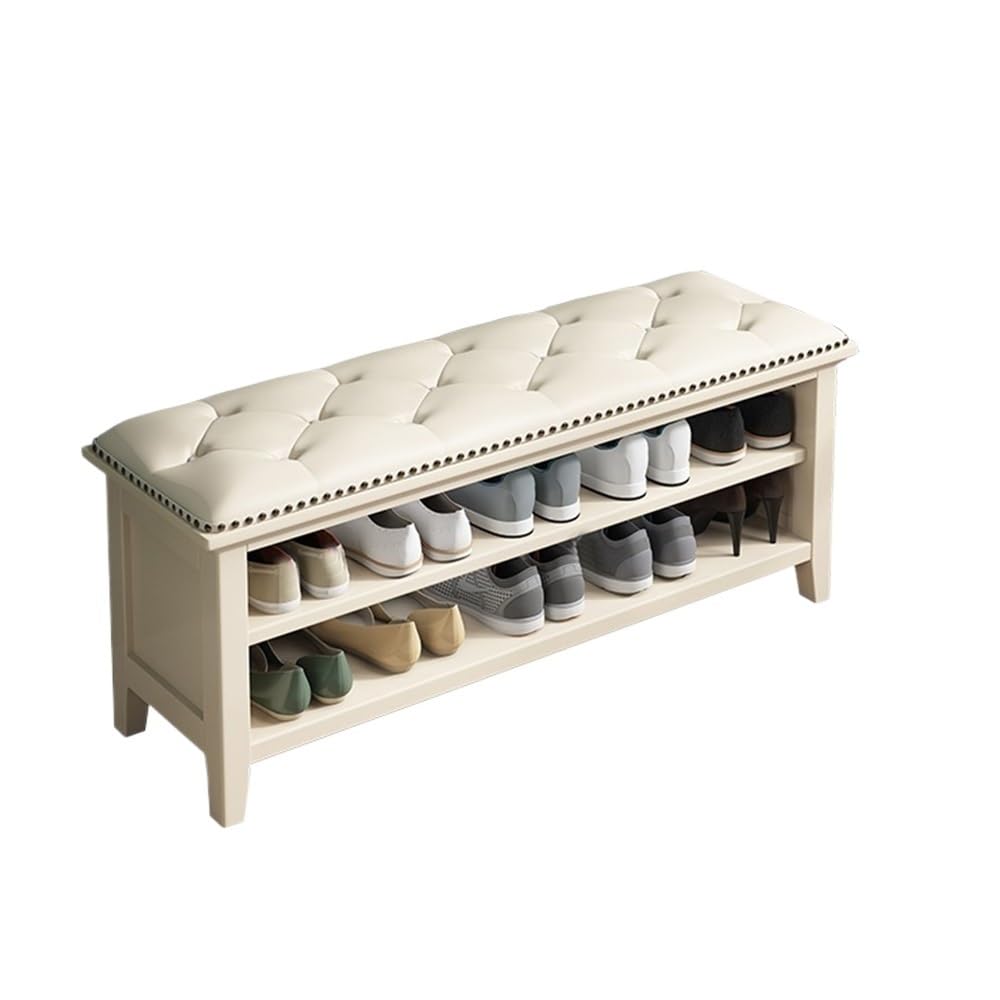MYUYEE Shoe Bench Entryway- Solid Wood Shoe Changing Stool Shoe Cabinet Integrated Household Door Shoe Changing Stool
